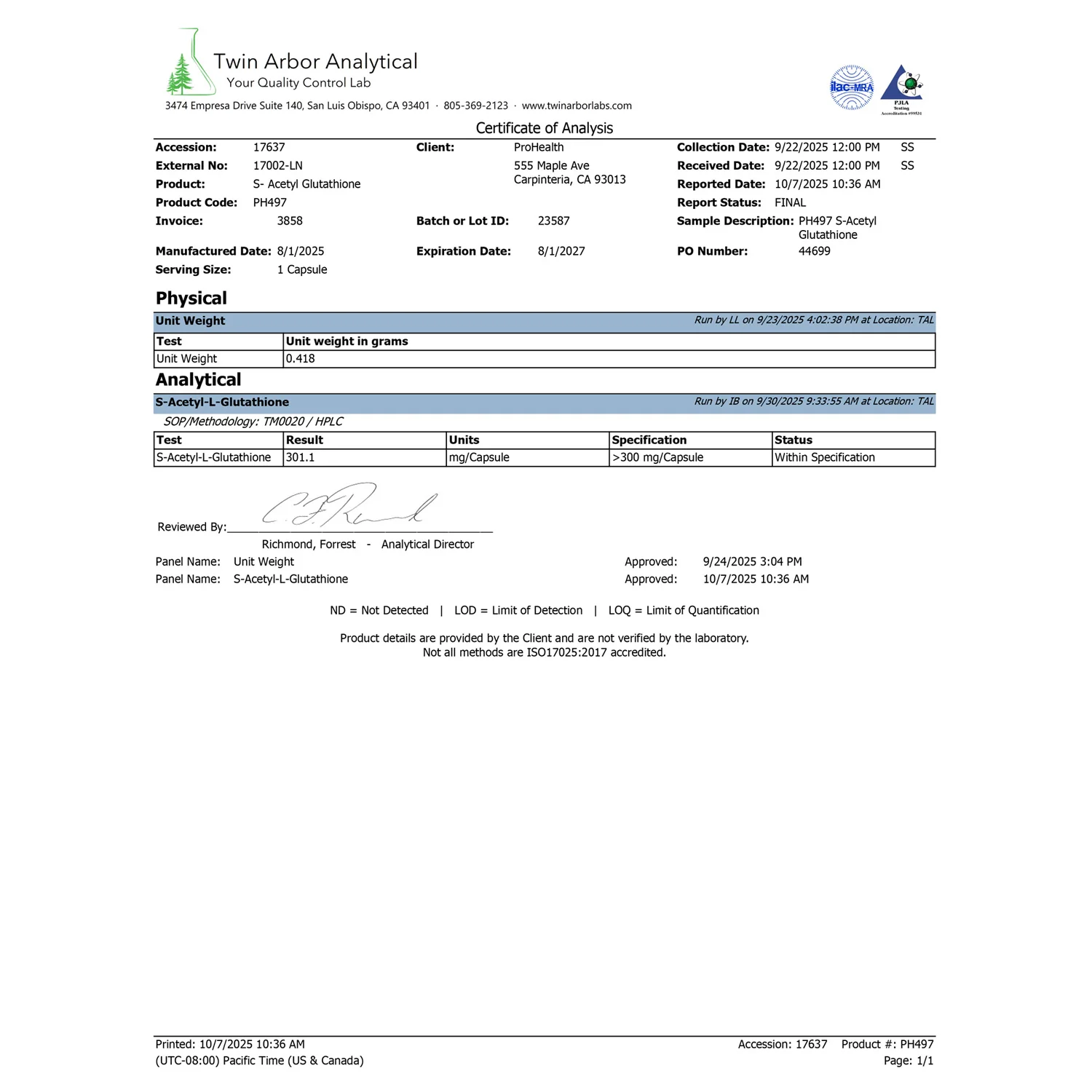 S-Acetyl Glutathione - 300 mg, 60 capsules - Image 3